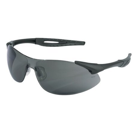Mcr Safety Black Safety Glasses with Gray Lens Extremely Flexible Temples Non-Slip Temples and Soft, PR IA112AF